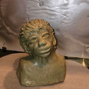 STONEMAN BUST SCULPTURE 7 1/2 HANDMADE HEAVY